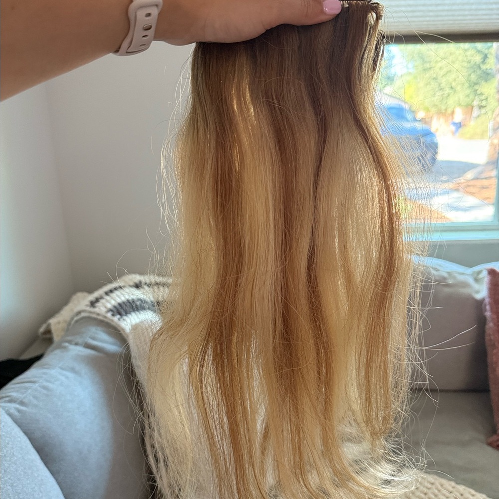 Natural Blonde Hair Weft Extensions